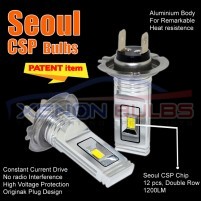 H1 H7 H3 CSP Seoul 12 Chip LED Headlight Bulb Canbus Error Free..